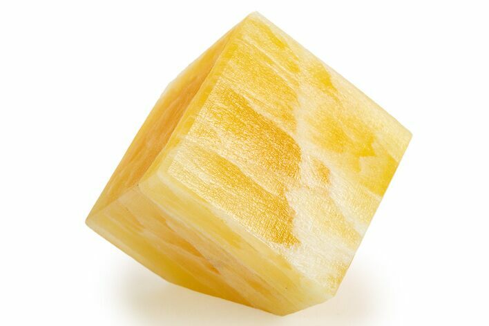 Polished Orange Honeycomb Calcite Cube - Utah #307783